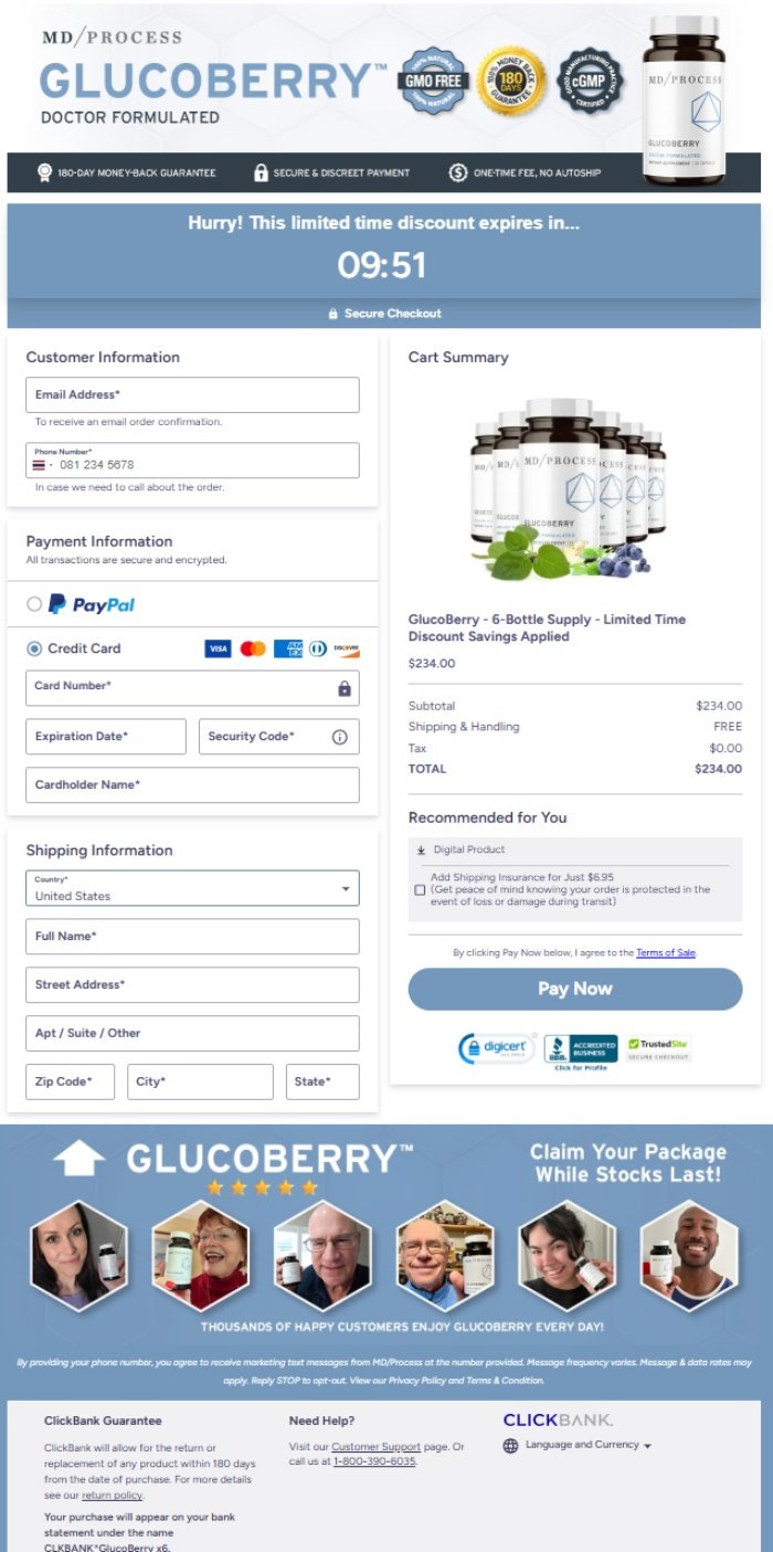 Gloco Berry Official Website Secure Order Page